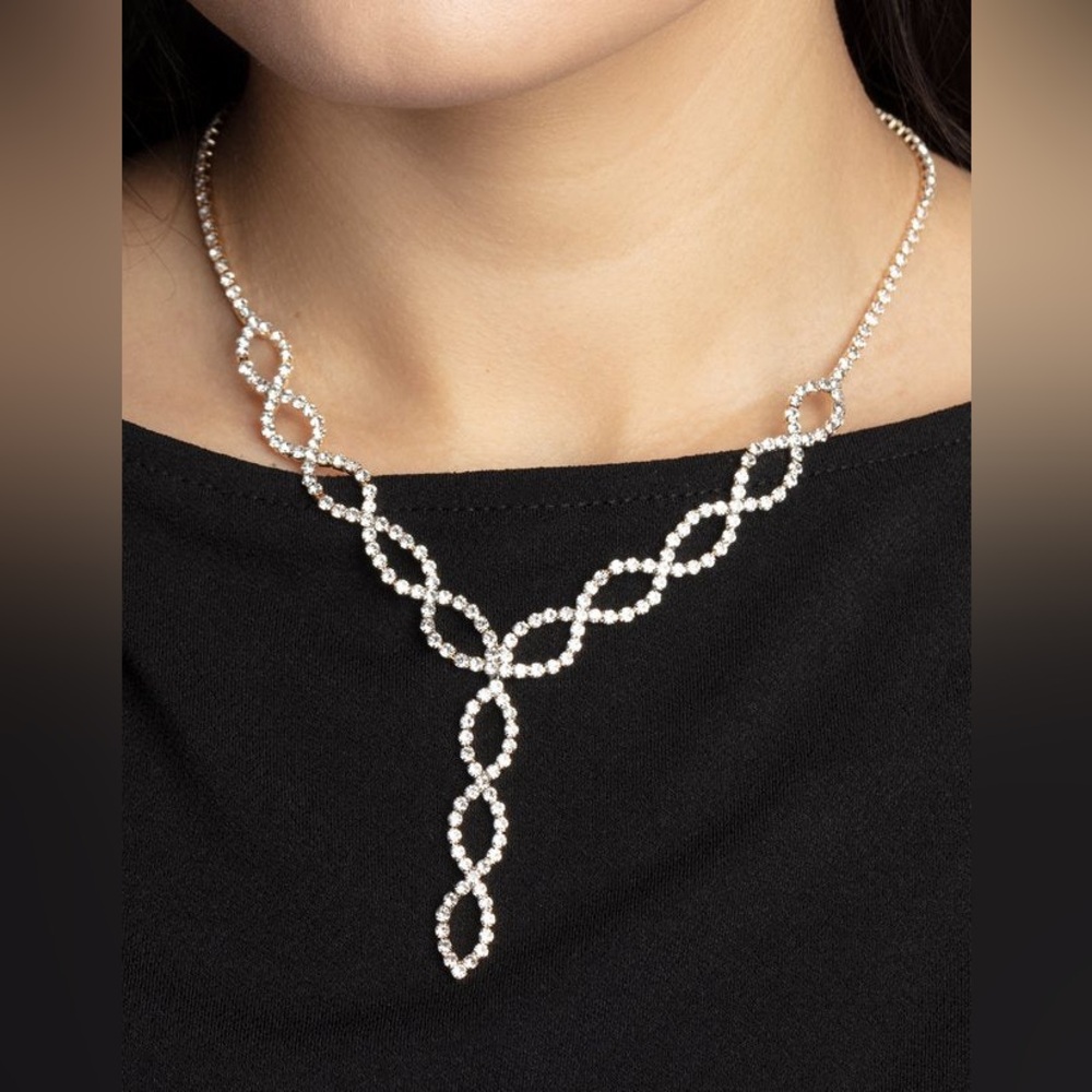 Paparazzi Gold Necklace with Rhinestones